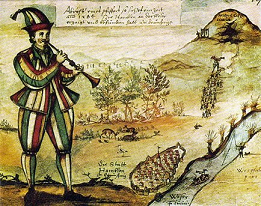 Una de las primeras ilustraciones del Flautista de Hamelin